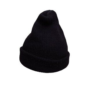 Vintage 100% Wool Military Watch Cap Knit Black